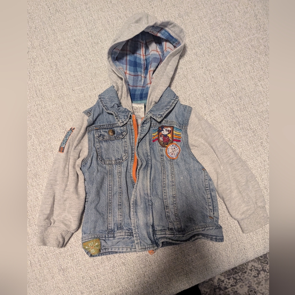 Disney Kids Denim and Gray Hooded Jacket